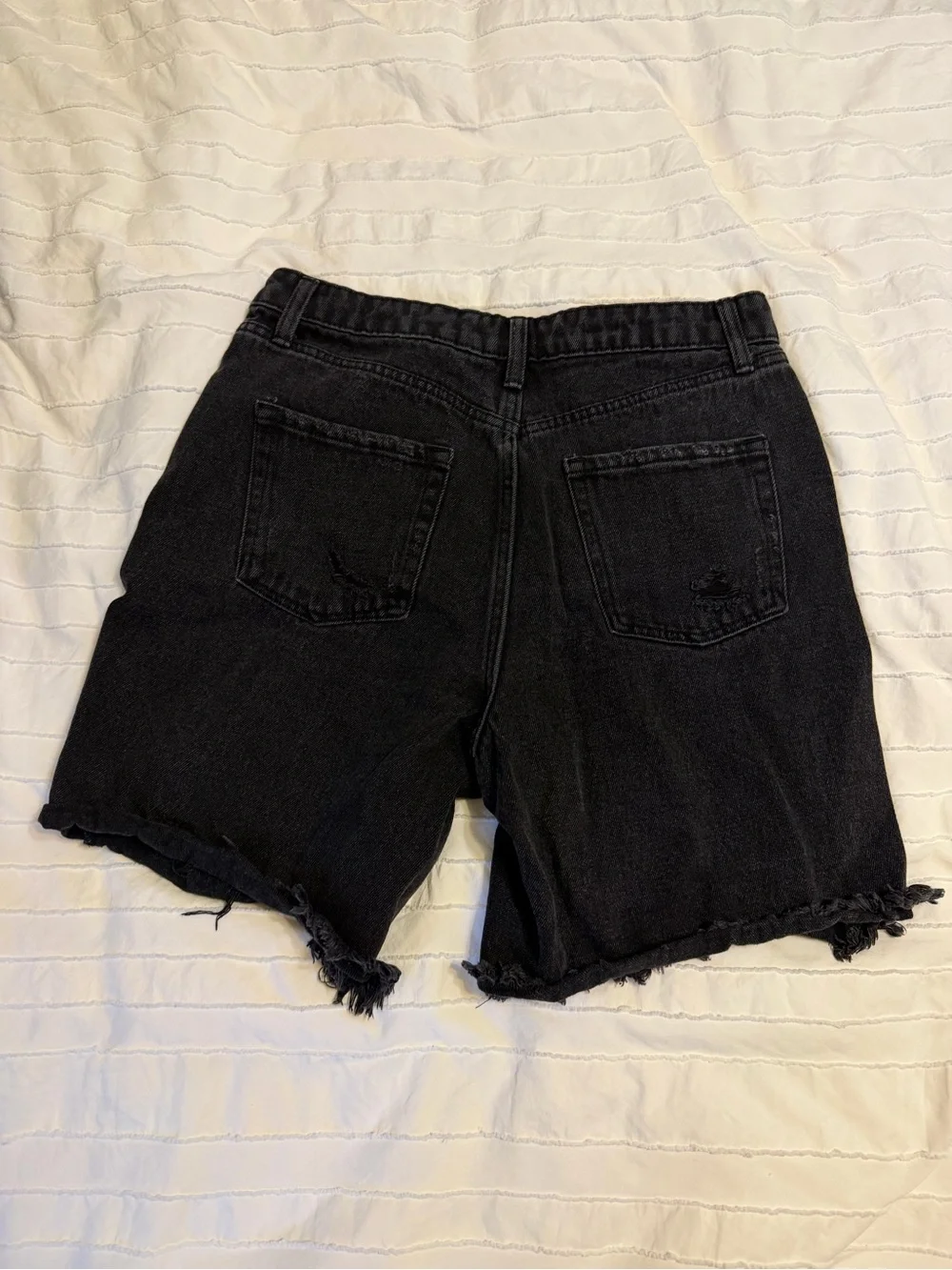 wild fable Black Distressed High-Rise Jean Shorts - Picture 2 of 3